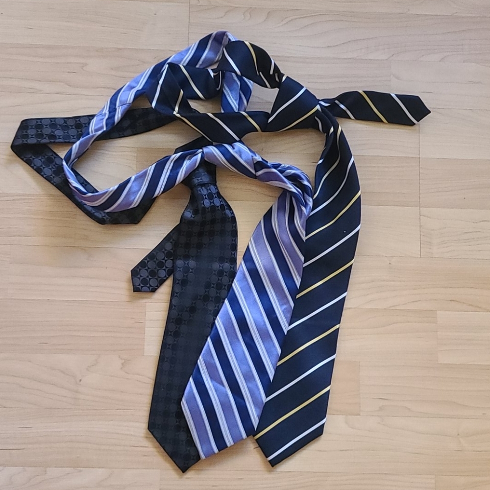 3 Men Navy/Blue/Black Colors Ties